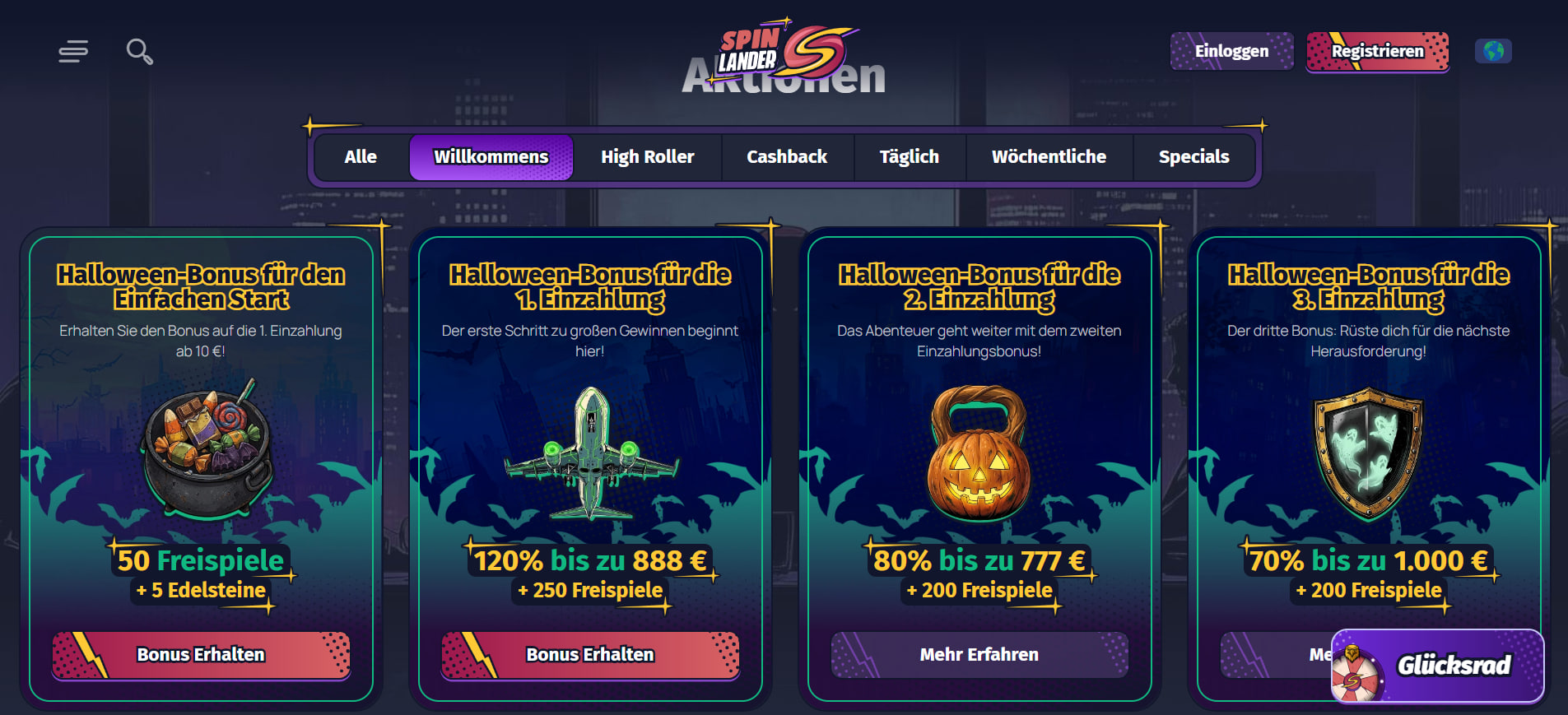 Spin Lander Casino Bonuses